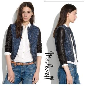 Madewell shimmer weave bomber jacket